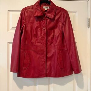 Preston & York Cherry Red Leather Jacket